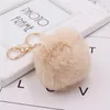 Rabbit Faux Fur Pom Poms Key Fobs soft and Fuzzy Fluffy Pompoms Keyrings Puff keychain for Women Girls Bag Accessories Ornament