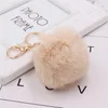 Konijn faux bont pom poms sleutel fobs zachte en fuzzy pluizige pompoms sleutelhangers bladerdeeg sleutelhanger voor vrouwen meisjes tas accessoires ornament