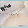 Stud Jewelrystud Korea Trendy Flower Simulated Pearl Circle Earrings For Women Girls Fashion Jewelry Beach Holidays Oorbellen1 Drop Delivery