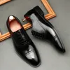Stor storlek EUR45 BORTABLE Black / Coffee / Wine Red Herr Social Shoes äkta läder Oxfords Business Dress Shoes
