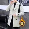 Mannen Blazers Winter Wollen Jas Double Breasted Casual Jurk Jassen Slim Fit Lange Pak Jassen Blazer Masculino 210527