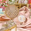 [DDisplay]Graceful Jewelry Earrings Imitated Shell Stand Lady Ears Stud Exquisite Tray Shelf Resin Window Display Props Photo Earring Tiktok