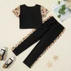 Summer 2pcs Kid Girl Pants suit Avant-garde Suits Short-sleeve Cotton Fashionable Clothes 210528