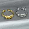 Double Twist Knot Knuckle Pierścień Minimalistyczny Złoty Srebrny Kolor Metal Otwarty Regulowany Pierścień Biżuteria Dla Kobiet Walentynki