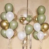 40pcs10inch Avocado Sage Green Balloons Pearl White Gold Confetti Balloon Wedding Baby Shower Birthday Party Decorations W220216