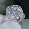 Luxury Womens Wedding Ring Fashion Silver Gemstone Simulated Diamond Engagement Rings For Women Jewelry6660867