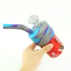 DHL gros pipe à tabac Portable Silicone Pipe Bol En Verre Dab Pipe Écologiquement Silicone Eau Bong