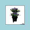 Contrôles de fête festive Supplies Home Garden Set Artificial Flower Mti-Color Réaliste Simation Bouquet Fausses plantes Potted for Table Desk Deco