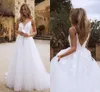 Bohemian Wedding Dresses Beach 2021 Lace Appliques Spaghetti Strap Wedding Gowns Romantic Vintage Bride Dress