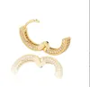 18 carati in rame placcato oro zircone orecchini da cerchio uomini donne hip hop gioielli ghiacciati per boding orecchini bling diamante orecchino per regalo