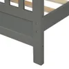 Côte américaine Lit de plate-forme en bois de chambre à oreilles et de pieds de pied de lit, plein (gris) A06