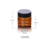 2021 60ml 100ml 120ml Amber Pet Plastic Cosmetic Jars Ansikte Hand Lotion Cream Flaskor med svart skruvlock