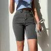 Dames Shorts 2021 Zomer Sexy Blauw Vintage Dames Skinny Longline Denim Button Micro-Bomb Girl Vrouw Iva8