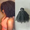 Afro Kinky Curly Human Hair Bundles 4B Brasiliansk väv naturlig färg 2 bitar dubbel inslag remy hårförlängningar