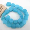 APDGG Blue Glass Quartz Rough Frosted Nugget Loose Beads 15.5" Jewelry Making DIY