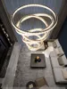 Роскошная современная люстра освещения большой лестничный светильник светодиодный кристалл лампа украшения дома