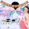 1Set 36st kön avslöjar ballongfesttillbehör 36 tums rosa kön avslöjar pojke eller tjej banner baby shower konfetti folie ballong 210626