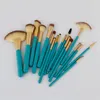 newest professional 18 pcs makeup brush set wood handle makeup brushes private label custom logo