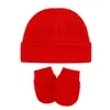 Caps Hats 3 шт. / Лот Твердый Для детей Детские Детские Шляпа Родины Детские Рождения Beanie Малышей Перчатки Комплект Аксессуары