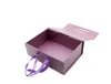 在庫のピンクの注文のロゴの手作りの板紙の折りたたみ式箱包装下水和服シャツ袋の靴ギフトボックスリボンハンドル