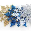 UPS Fiocchi di neve Natale 10 cm Plastica Glitter Ornamenti di neve finta Ciondolo per albero di Natale Decorazione natalizia per la casa