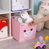 Cube Cute Cartoon Animal Pattern Caja de almacenamiento para juguetes Organizador Contenedores plegables Caja de juguetes de peluche para niños Cesta de almacenamiento para niños 210315