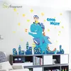 Adesivi murali creativi per cartoni animati simpatici dinosauri per la camera dei bambini adesivi per decorazioni murali per soggiorno decorazione autoadesiva per la camera dei bambini 210310