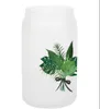 US STOCK Sublimation Glass Beer Mugs 12OZ 16OZ with Bamboo Lid Straw DIY Blanks Frosted Clear Can Shaped Tumblers Cups Heat Transfer Cocktail Iced Coffee