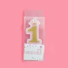 1pc Creative Pinkblue Crown вечеринка по случаю дня рождения номера свечи 09 для взрослых девочек для мальчиков для пирога кекс для кекса.