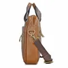 Men's Briefcase Genuine Leather Cow Laptop Casual Travel Shoulder Bags