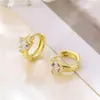 Semplici e piccoli orecchini con polsino dell'orecchio in zircone 18k a forma di cuore, stile di moda, regalo adatto per gioielli fai da te da donna