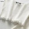 Bazaleas harajuku renda retalhos de retalhos de duas peças conjuntos de algodão Mulheres pretas Top vintage Top e mini -saia Sexia saia cortada T200325