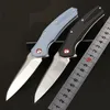 Hızlı Gönderen JJ079 Flipper Katlanır Bıçak 8Cr14Mov Saten Tanto Noktası Blade G10 + Paslanmaz Çelik Kolu Rulman Hızlı Açılış EDC Cep Bıçaklar