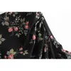 Kobiety Ruffle Edged Hem Floral Print Mini Spódnica Lato Sweety Office Lady Black Beach Vokalizacja Sprzedaż 210529