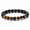 8mm Natural Lava Stone Handgemaakte Beaded Strands Charm Armbanden voor Dames Mannen Party Club Decor Jewelry