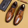 Herren Kleid Schuhe Aus Echtem Leder Brogues Geschnitzt Büro Oxford Hochzeit Schuhe Männer Luxus Spitz Zapatos Italianos Hombre A48