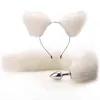 Nxy Anal Toys Fox Tail Sex Butt Plug Set with Hairpin Kit Butplug Prostate Massager for Couples Cosplay 1218