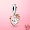 925 Silver Flamingo Leaf Rose Flower Charm CZ Luxury Beads Fit Pandora Bracelet For Women 925 Jewelry Gift