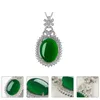 Pendentif Colliers 1Pc Délicat Chrysoprase Collier Tempérament Cou Décor Pour Vert