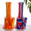 Smoke Food Grade Silicon Water Pipe Glass Bongs Including Silicone Down Stem and bowl For Oil Rigs