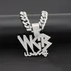 Nieuwe Bling Iced Out Cubic Zirkoon Cubaanse Link Ketting Letter WCB Hanger Ketting voor Mannen Hip Hop Sieraden Gift Dropshipping X0509