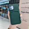 Två-i-ett-flytande TPU plus PC förtjockade mobiltelefonfodral Anti-Drop Phone Case till iPhone 11 12 Pro Max Mini 7P 8P X XS XR-kort kan sättas in