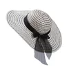 Szerokie brzegowe czapki Summer White Słomy Big Sun for Women UV Protection Panama Foppy Beach Ladies Bow Hat Chapeau Femme oliv22