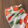 2pcs baby girls toddler ananas kläder barn utanför axel toppar + rippade denim shorts outfits set 360 u2