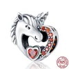 925 argento sterling angelo madre famiglia cuore serie perline lucide adatte per gioielli di moda da donna con bracciale Pandora