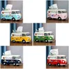 Tissue Boxes Servetten G5AB Retro Auto Box Bloem Bus Model Beeldjes Servet Papier Organisator Houder Ornamenten Woonkamer Home Decor