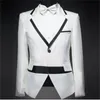 Мужские костюмы Blazers 2021 Высококачественный индивидуальный белый зарезанный костюм для лацкового костюма мода смокинг тонкий бизнес 2-х частей (куртка + брюки бабочка)