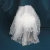 Velo da sposa NZUK Pieno con perla corta da sposa velo design pettine Velos de Novia Vail Headwear