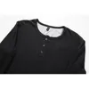 패션 와플 코튼 티셔츠 남자 가을 슬림 맞는 긴 소매 헨리 티셔츠 streetwear 캐주얼 솔리드 컬러 티셔츠 210706