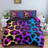 Morden Geometryczny Psychodeliczny Pościel Leopard Set Królowa Królowa Królowa Duvet Cover Poszewka 2/3 Sztuk Dla Dorosłych Bedclothes 210309